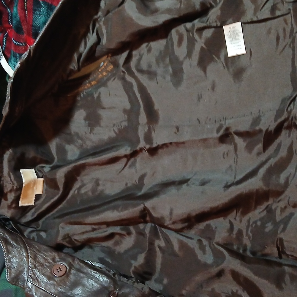 Michael Kors Dark Brown Leather Vest. Sz. Large - Picture 8 of 8